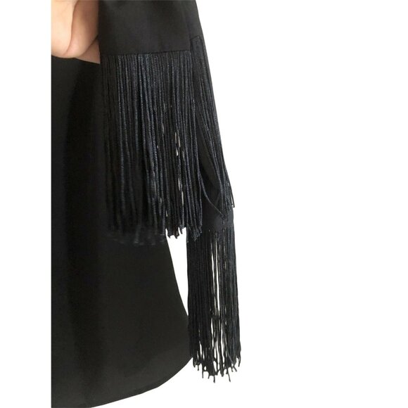 Cabi Black Piano Tassel Neck Tie Button up Tank Size Small - Picture 3 of 7